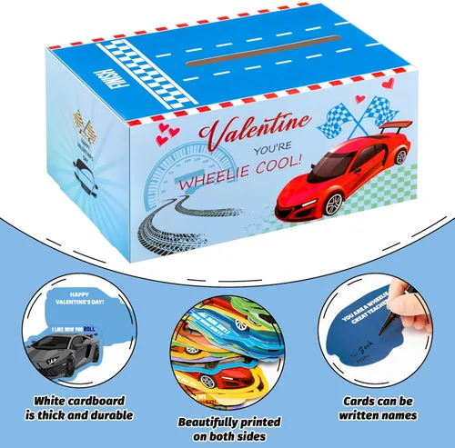 Vista 6 de H1vojoxo 40 cajas de dinosaurios para el día de San Valentín para niños, tarjetas del día de San Valentín y buzón para intercambio de clases