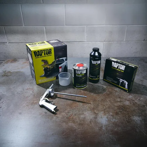 Vista 3 de Raptor Tintable Urethane Spray-On Truck Bed Liner Kit, Protective Paint With Spray Gun, For Tailgates & Trucks, Vehicle Undercoating, 4 Quart Kit