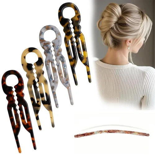 Prestige French Hair Pins - Diseño Dentado Antideslizante, Ángulo Curvado para Mejor Ajuste a la Cabeza, Nuevos Accesorios Elegantes para el Cabello