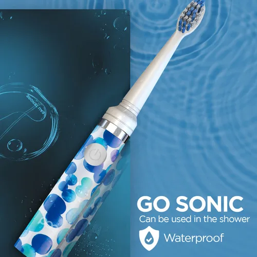 Vista 5 de Cepillo de dientes eléctrico Pop Sonic (burbuja azul) – Cepillos de dientes de viaje con batería AAA Cepillos de dientes eléctricos para niños