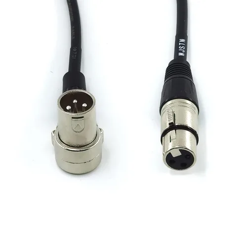 Vista 5 de WJSTN Cable XLR macho en ángulo recto XLR macho a hembra recto de 1 pie, adaptador de audio de micrófono XLR para cámara, mezclador, interfaz