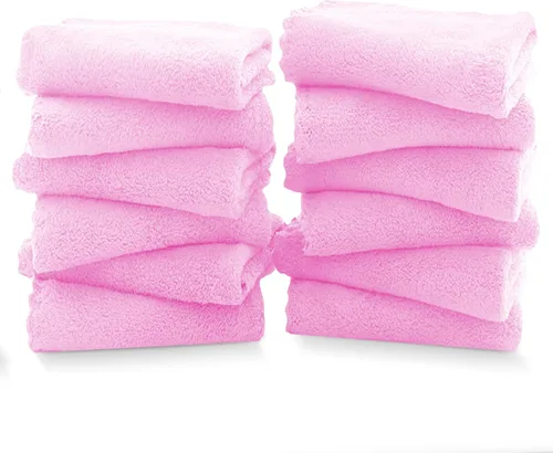 Vista 29 de TENSTARS Juego de 12 paños de alta calidad, secado rápido, terciopelo coral de microfibra suave, altamente absorbente, uso multiusos como baño, spa