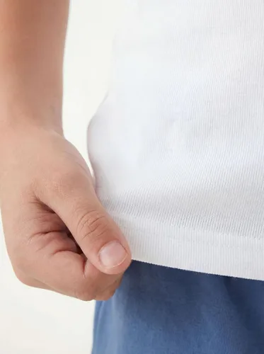 Vista 4 de Andrew Scott Basics - Camiseta deportiva sin mangas para niño, camisetas sin mangas de algodón para niños, varios paquetes