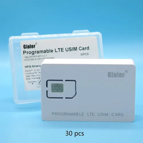 Vista 2 de Tarjeta SIM programable grabable 4G LTE WCDMA GSM Nano Micro 2FF 3FF 4FF Tarjeta USIM en blanco para operador de telecomunicaciones (10 piezas)