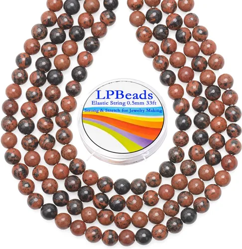 Vista 28 de LPBeads 100 Cuentas de 8mm Cuentas Redondas Naturales de Chakra, Cuentas Sueltas de Piedra Preciosa Redondas para Hacer Joyas con Cordón Elástico