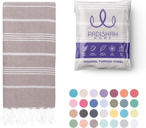 Vista 30 de Toalla de playa turca de gran tamaño, 38 x 71 pulgadas, 100% algodón turco, sin arena, de secado rápido, toalla turca extra grande, toalla de viaje