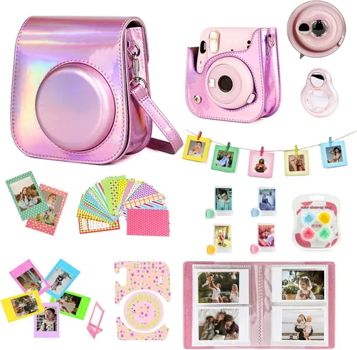Mini 11 accesorios para cámara instantánea Fujifilm Instax Mini 11 incluye funda, filtros de color, álbum de fotos, marcos de 2 x 3, lente selfie y