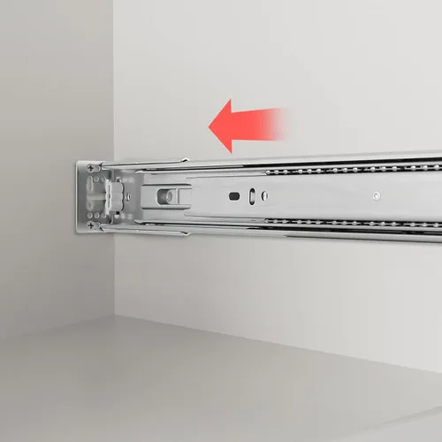 Vista 5 de homdiy 2 pares de soportes de montaje traseros plateados para cierre suave y extensión completa básica con rodamientos de bolas, guías de cajón