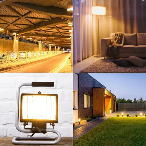 Vista 5 de Bombillas R7S, paquete de 5 bombillas halógenas R7S de 78 mm T3 100W 120V, bombilla halógena J-Type de 1050 lm con larga vida útil, bombilla