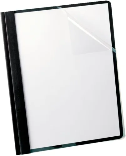 Oxford tapa delantera para informes, de lino transparente, tamaño carta, 5 unidades, Negro