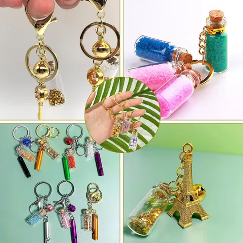 Vista 7 de Mozeat Lens 5 botellas pequeñas de vidrio con tapas de corcho, mini botellas de cristal de deseos de 0.1 fl oz, frascos vacíos con tapones, pequeños