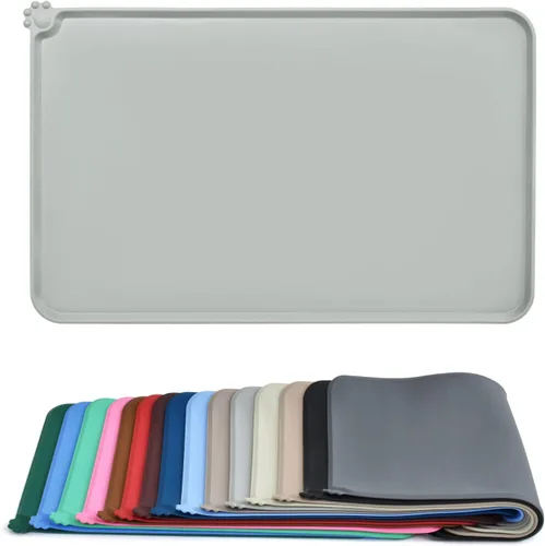 Vista 24 de AUDWUD - Tapete de silicona impermeable para alimentación de mascotas, antideslizante, tapete para tazón de perros para comida y agua