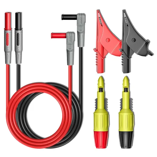 Vista 8 de Goupchn 2 cables de prueba de multímetro, enchufe de plátano de 0.157 in macho a macho con sondas de punción Herramienta de clip de prueba