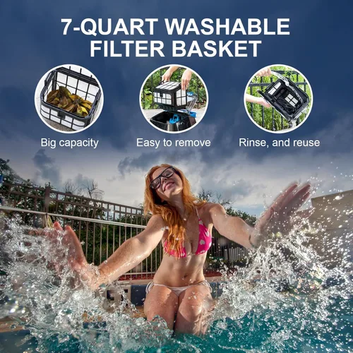 Vista 4 de 8streme Black Pearl Ultra Robotic - Limpiador de piscinas - Aspiradora enterrada alimentada por batería para piscinas de hasta 10 pies