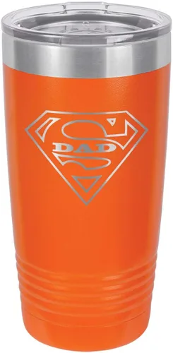 Vista 9 de SUPER DAD-B BLACK Vaso de bebida de 20 onzas con pajita Taza de viaje grabada con láser Comparar con Yeti Rambler Idea de regalo para papá