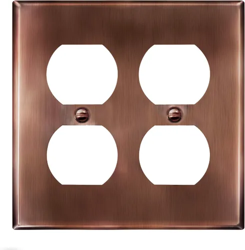 Vista 30 de ENERLITES Placa de pared de metal para receptáculo dúplex, acero inoxidable, tapa de tomacorriente, resistente a la corrosión, tamaño estándar