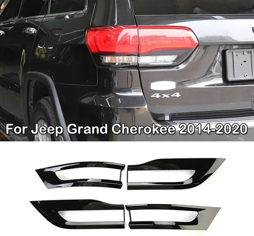 Vista 3 de Cubierta de biseles de lámpara trasera negra brillante para Jeep Grand Cherokee 2014-2021, no para Grand Cherokee L 2021