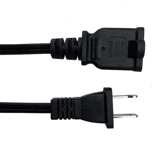 Vista 5 de Cable de extensión corto de 3 pies, cable de alimentación CA macho y hembra de EE. UU. SPT2 18 AWG 10 A 125 V, cables de extensión interiores de 2