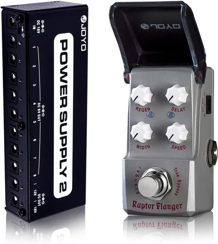 JOYO JF-327 Raptor Flanger Mini Pedal Bundle con JP-06 Bloqueador de ruido Pedal Fuente de alimentación
