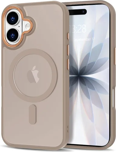 Vista 250 de Anuck - Funda magnética para iPhone 11 compatible con MagSafe, carcasa trasera mate translúcida dura, borde de TPU, delgada, resistente a impactos