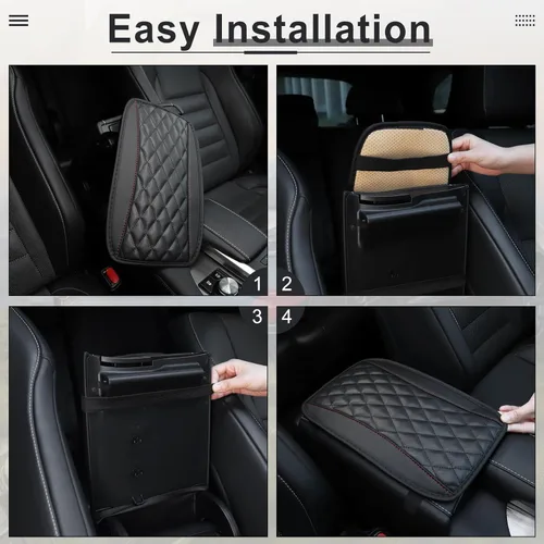 Vista 3 de Amiss Cojín universal para consola central de automóvil, funda universal impermeable para caja de asiento de reposabrazos de automóvil, accesorios