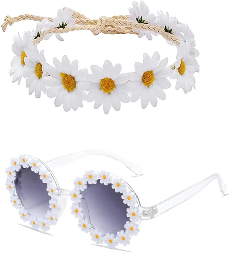 Vista 4 de EBYTOP Disfraz de Halloween de los años 60 y 70 décadas para mujer, trajes y accesorios hippie