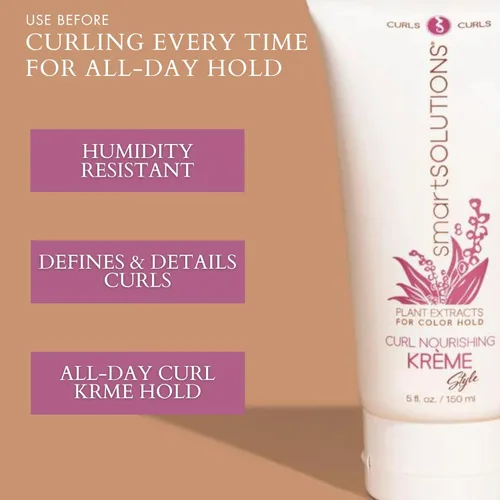 Vista 3 de SmartSOLUTIONS Curl Nourishing Kreme, 5 onzas Curl Defender Desafía la humedad Repone nutrientes