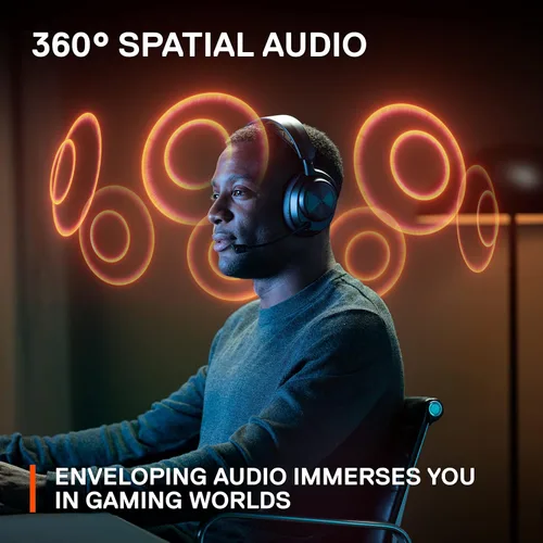 Vista 4 de SteelSeries Arctis Nova Pro - Auriculares inalámbricos para juegos multisistema, controladores de alta fidelidad, cancelación activa de ruido
