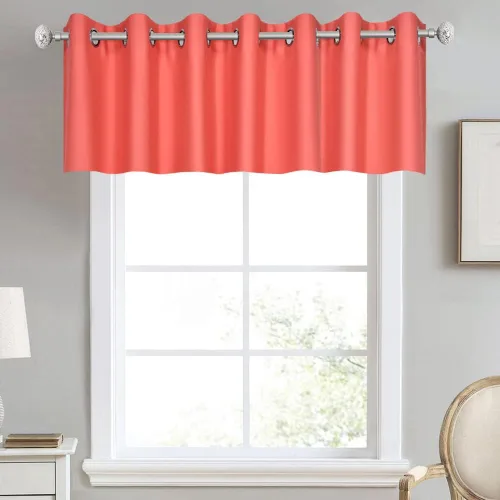 Vista 12 de DECOVSUN Cenefa de cortina opaca amarilla brillante para ventanas de cocina, cenefa opaca con ojales para dormitorio, cenefa corta y recta para sala