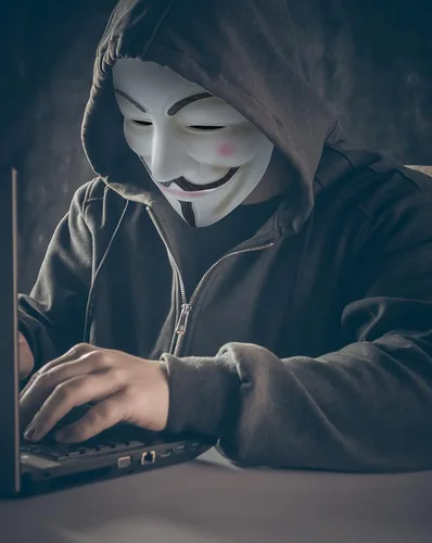 Vista 5 de Máscara de hacker V para vendetta máscara de Halloween Cosplay disfraz fiesta accesorios blanco