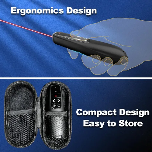 Vista 3 de Clicker de Presentación PowerPoint Presentador Remoto: Puntero Láser Proyector Power Point PPT Clicker para Mac Laptop Oficina, Clickers