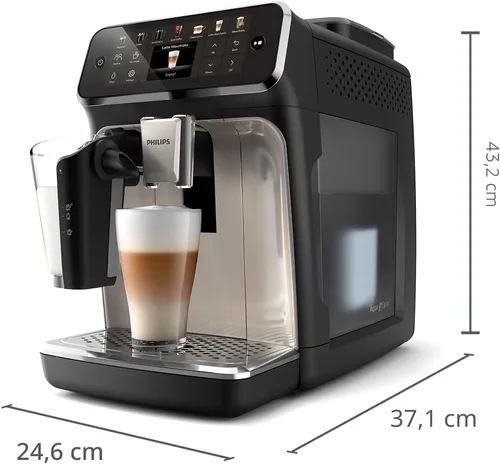 Vista 10 de Philips Máquina de café espresso totalmente automática serie 4400 – 12 cafés calientes y helados, sistema de leche LatteGo rápido de limpiar