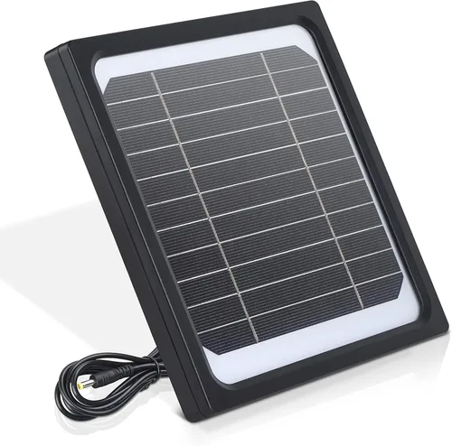 Panel solar de 5 W y 12 V para cámara de rastro con batería recargable de 5200 mAh - Kit de cargador solar impermeable IP65, fuente de alimentación