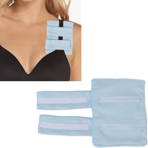 Almohadilla de correa de brasier poscirugía antideslizante, implantes de marcapasos y recuperación de cirugía mamaria, cómoda (azul)