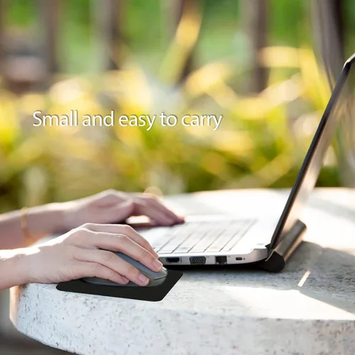 Vista 3 de Pequeña alfombrilla rectangular para mouse, solo ocupa espacio para el mouse, mini alfombrilla universal portátil impermeable, con base de pegamento