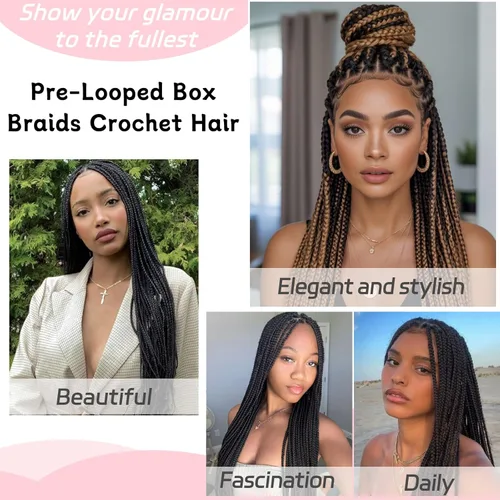 Vista 6 de Xtrend Paquete de 6 extensiones de cabello sintético de ganchillo de 10 pulgadas, sin nudos, sin nudos, 3 extensiones de cabello sintético bohemio