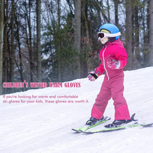 Vista 5 de EVBEA Guantes de nieve para hombre y mujer, impermeables, cálidos, térmicos, para esquí, snowboard