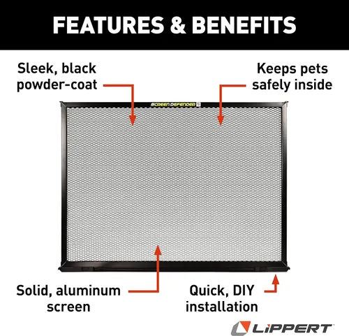 Vista 4 de Lippert Components 859791 Screen Defender RV - Protector de pantalla de aluminio para puerta de entrada, puerta de 24 pulgadas