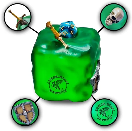 Vista 3 de DND Dice Cárcel Gelatinous Cube, Dados Cárcel Prisión, Time Out Gelatinous Cube, Castiga tus dados poliédricos, D&D, Dungeon Master, Dungeons and