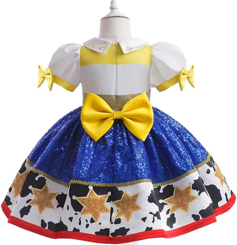 Vista 3 de Poboola Disfraces de princesa Jessie para Halloween, carnaval, Navidad, cosplay, disfraz de princesa para niñas pequeñas