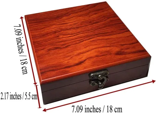 Vista 7 de Caja de madera, joyero de madera, caja de madera con tapa con bisagras, caja de almacenamiento decorativa con tapa, caja de almacenamiento