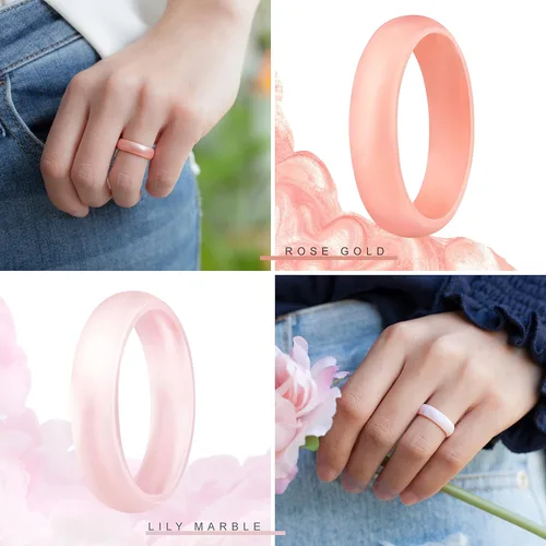 Vista 3 de ThunderFit - Anillo de boda de silicona para mujer 732pulgadas de ancho 564pulgadas de grosor