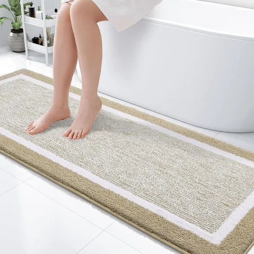 Vista 95 de OLANLY Alfombra de baño de microfibra extrasuave y absorbente, antideslizante, lavable a máquina, de secado rápido, adecuada para suelo de baño