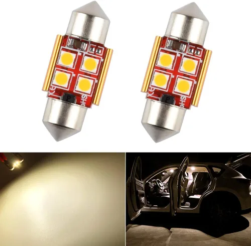 1797 Bombilla LED de 1.220 in DE3175 DE3021 DE3022 de 1.220 in, luz blanca cálida 3030 SMD para coche, placa de matrícula, cajuela, luces
