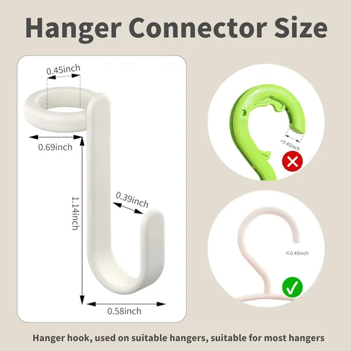Vista 6 de 50 ganchos para colgar para colgar ropa, ahorro de espacio para ropa. Ganchos para colgar ahorran espacio. Gancho de conector para colgar perchas