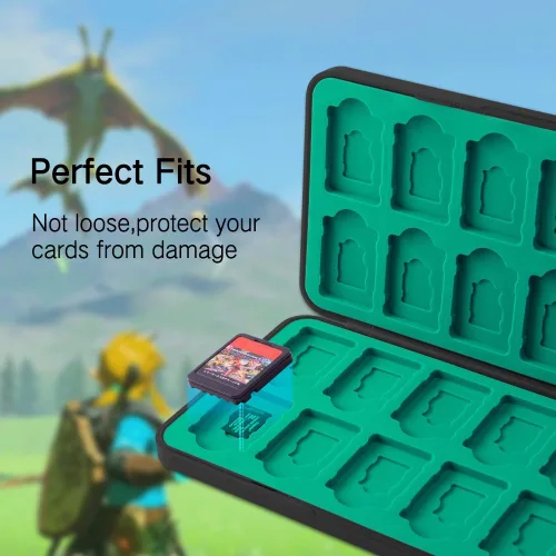 Vista 3 de PERFECTSIGHT 48 Switch Game Card Case for Nintendo Switch OLED Switch Lite, Cute 48 Game Holder Cartridge Case for Game Cards and SD Cards, Kawaii
