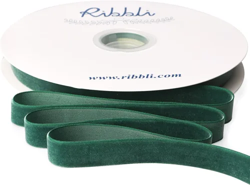 Vista 24 de Ribbli - Cinta de terciopelo marrón de 1 pulgada, carrete continuo de 25 yardas - Cinta navideña marrón para envoltorios de regalo, manualidades
