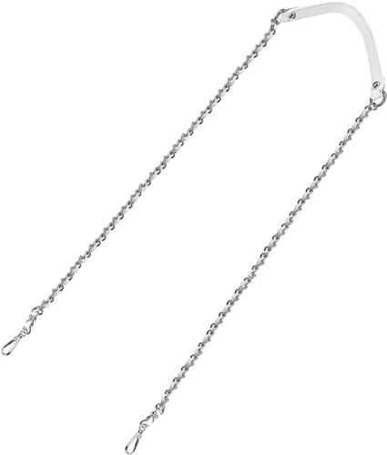 Vista 35 de Uxcell Correa de cadena plana de hierro de cuero de 39 pulgadas para bolso de mano, mango de reemplazo de hombro, negro con cadena dorada