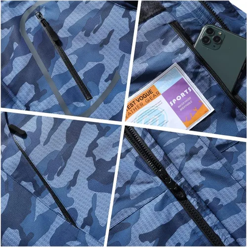 Vista 8 de Chaqueta de esquí impermeable para hombre, resistente al viento, cortavientos, abrigo de nieve cálido con capucha