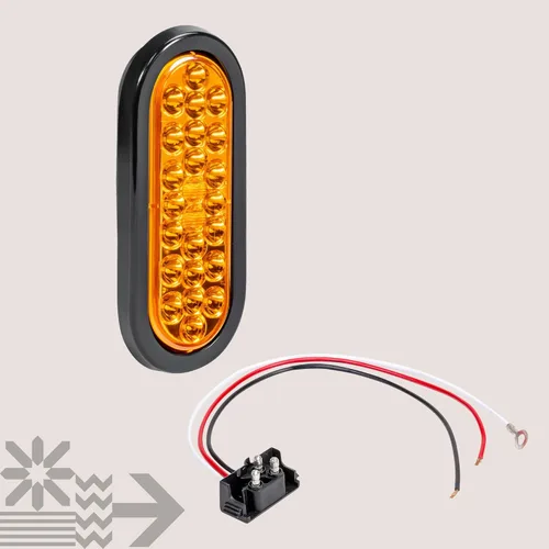 Vista 7 de Faro trasero redondo de 6 pulgadas con 24 luces LED de luz blanca clara, para reversa de camiones, con Certificado DOT, arandela y enchufe incluidos